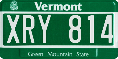 VT license plate XRY814