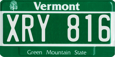 VT license plate XRY816