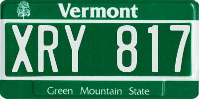 VT license plate XRY817