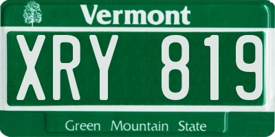 VT license plate XRY819