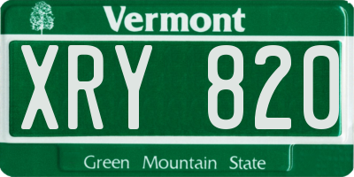 VT license plate XRY820