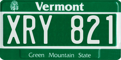 VT license plate XRY821
