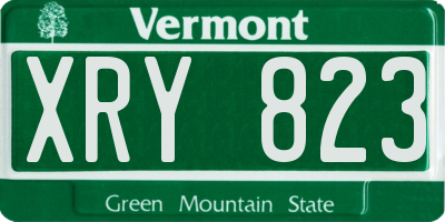 VT license plate XRY823