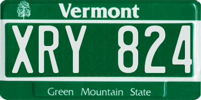VT license plate XRY824