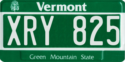 VT license plate XRY825