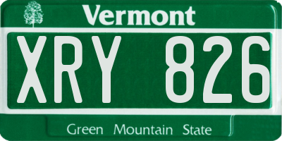 VT license plate XRY826