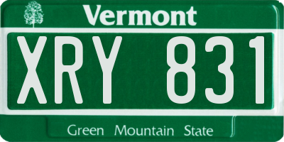 VT license plate XRY831