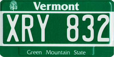 VT license plate XRY832