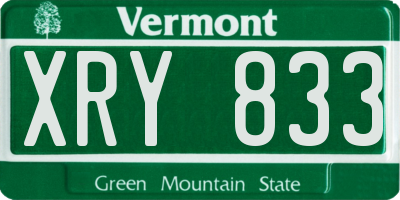 VT license plate XRY833