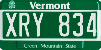 VT license plate XRY834
