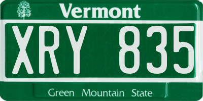 VT license plate XRY835