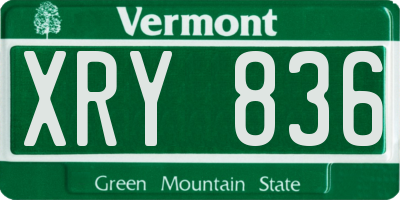 VT license plate XRY836