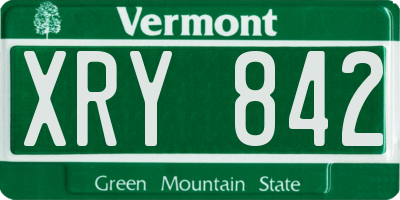 VT license plate XRY842