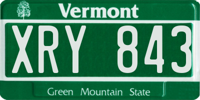 VT license plate XRY843