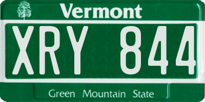 VT license plate XRY844
