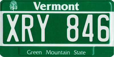 VT license plate XRY846