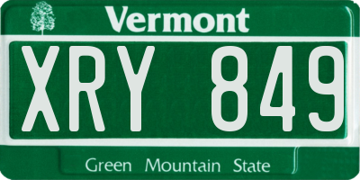 VT license plate XRY849