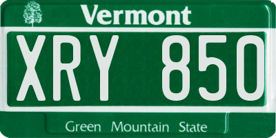 VT license plate XRY850