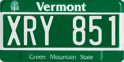 VT license plate XRY851