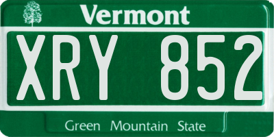 VT license plate XRY852