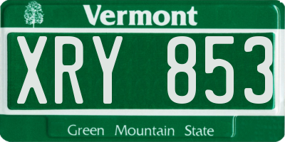 VT license plate XRY853