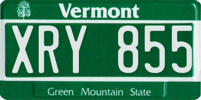 VT license plate XRY855