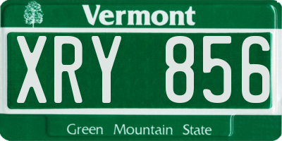 VT license plate XRY856