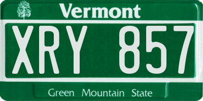 VT license plate XRY857