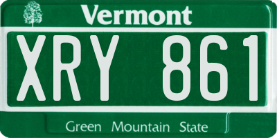 VT license plate XRY861