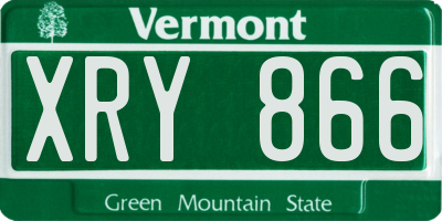 VT license plate XRY866