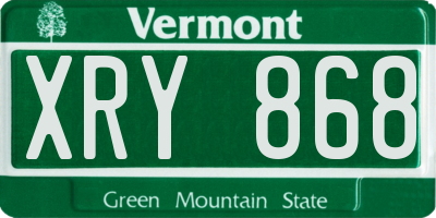 VT license plate XRY868