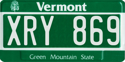 VT license plate XRY869