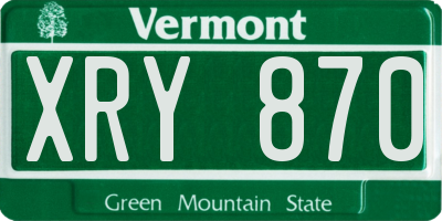 VT license plate XRY870