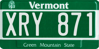 VT license plate XRY871