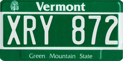 VT license plate XRY872
