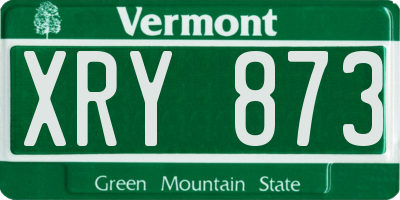 VT license plate XRY873