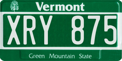 VT license plate XRY875