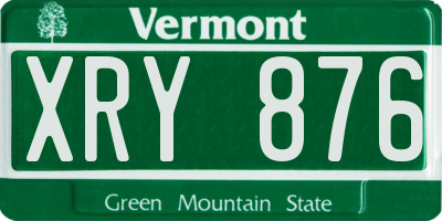 VT license plate XRY876
