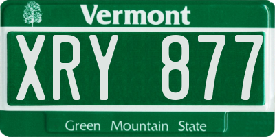 VT license plate XRY877