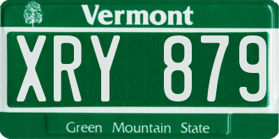 VT license plate XRY879