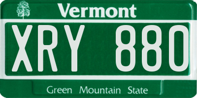 VT license plate XRY880