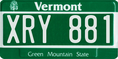 VT license plate XRY881