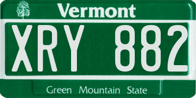 VT license plate XRY882