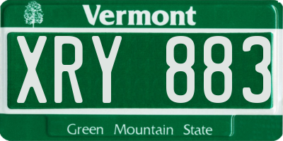 VT license plate XRY883