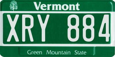 VT license plate XRY884