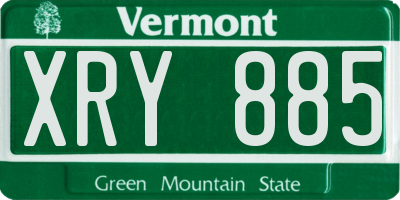 VT license plate XRY885