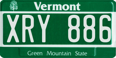VT license plate XRY886