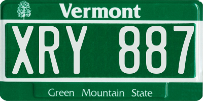 VT license plate XRY887