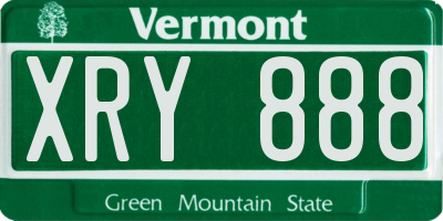 VT license plate XRY888