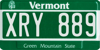 VT license plate XRY889